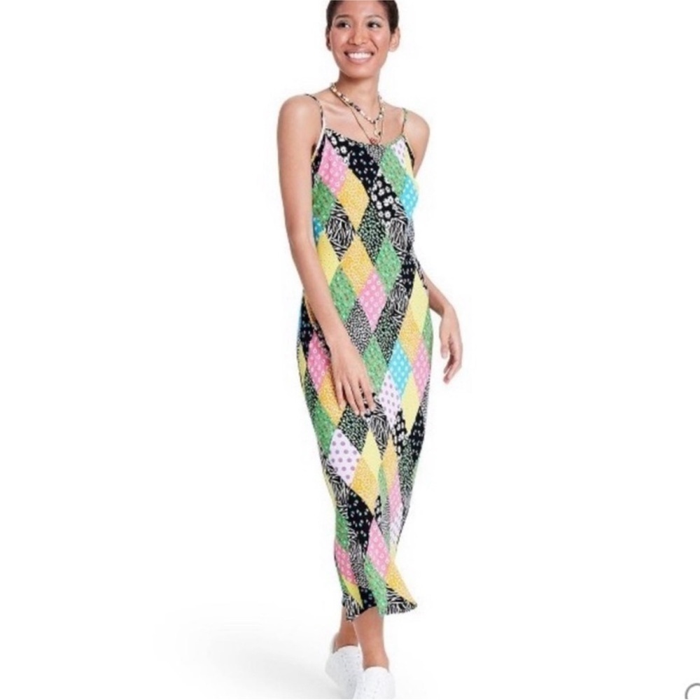 RIXO x Target Patchwork slip maxi dress small